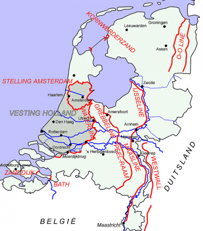 Οι διαδοχικές γραμμές άμυνας στην Ολλανδία